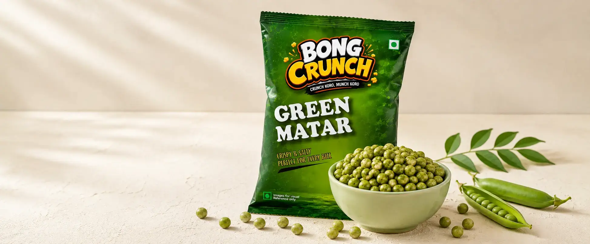 Jhal Chanachur packet beside a bowl of spicy mixture with green chillies